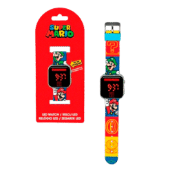 RELÓGIO INFANTIL LED SUPER MÁRIO/LUIGI