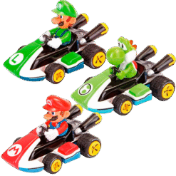 CARRERA SET 3 CARROS PULL SPEED MARIO KART 8 (MÁRIO, LUIGI, YOSHI)
