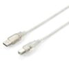 EQUIP CABO USB 2.0 TYPE A PARA TYPE B M M 1.8MTS TRANSPARENTE SILVER
