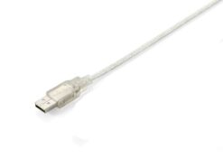 EQUIP CABO USB 2.0 TYPE A PARA TYPE B M M 1.8MTS TRANSPARENTE SILVER 1
