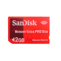 SANDISK MEMORY STICK PRO DUO 2GB (VERMELHO) (SEMI-NOVO)