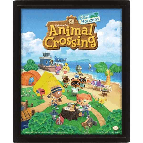 QUADRO LENTICULAR ANIMAL CROSSING NEW HORIZONS 25X20