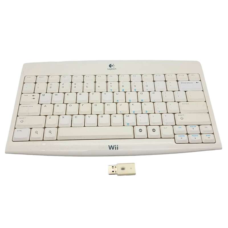 LOGITECH TECLADO SEM FIOS NINTENDO WII + DONGLE USB (AMARELADO)