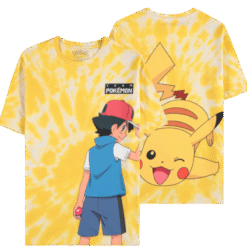 T-SHIRT DE MANGA CURTA MASCULINA COM ESTAMPA DIGITAL POKÉMON ASH E PKACHU