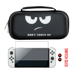 PACK BOLSA DURA DONT TOUCH ME PELICULA BORRACHAS DE ANALOGICOS PARA NINTENDO SWITCH OLED 800X800