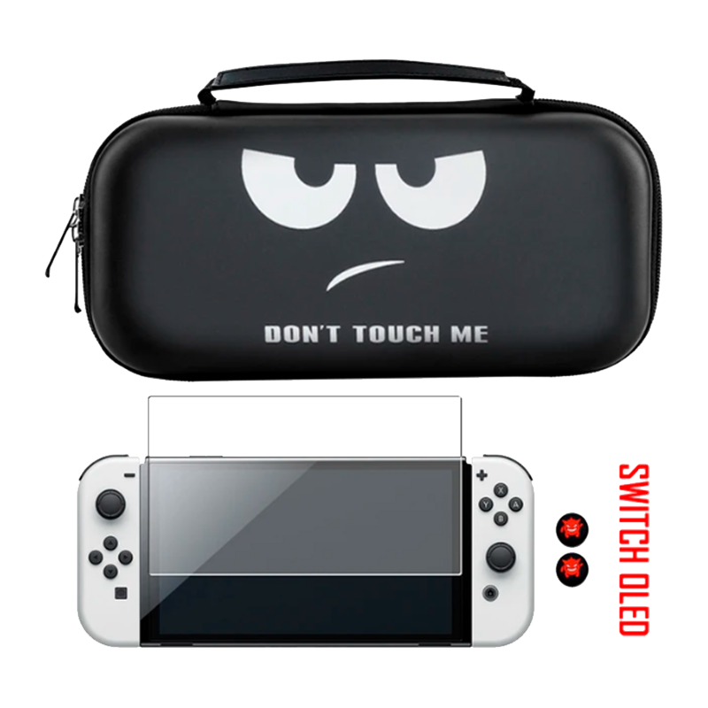 PACK BOLSA DURA DON'T TOUCH ME + PELÍCULA + BORRACHAS DE ANALÓGICOS PARA NINTENDO SWITCH OU SWITCH OLED - Image 2