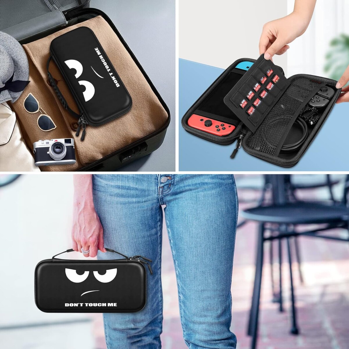 PACK BOLSA DURA DON'T TOUCH ME + PELÍCULA + BORRACHAS DE ANALÓGICOS PARA NINTENDO SWITCH OU SWITCH OLED - Image 7