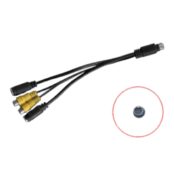 CABO ADAPTADOR MINI DIN 9 PINOS MACHO PARA 2 RCA + 2 S-VÍDEO FÊMEA