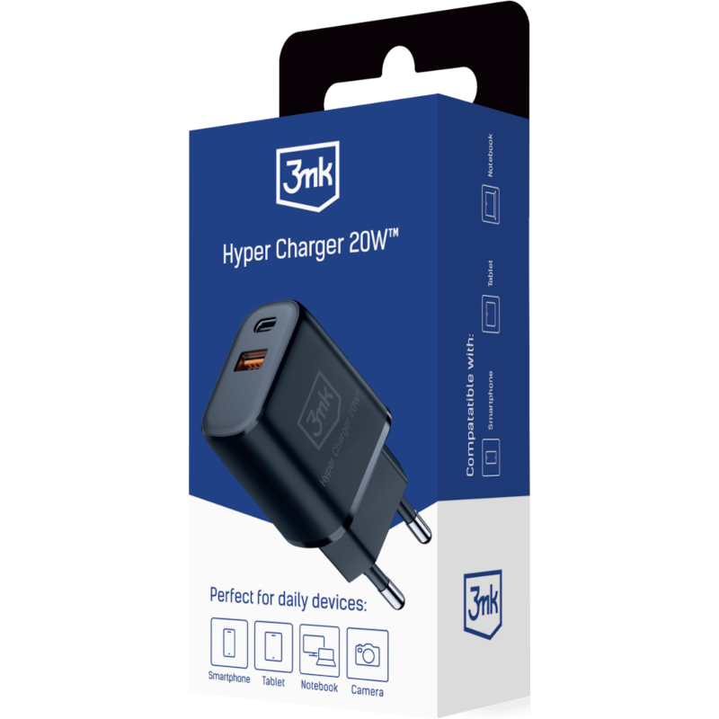 3MK HYPER CHARGER 20W (PRETO)