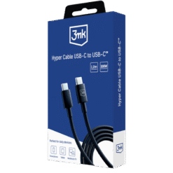 3MK HYPER CABLE USB-C PARA USB-C 1.2M (PRETO)