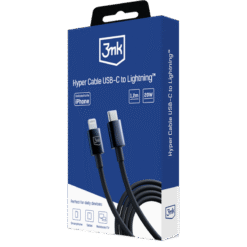 3MK HYPER CABLE USB-C PARA LIGHTNING 1.2M (PRETO)