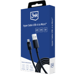 3MK HYPER CABLE USB-A PARA MICRO 1.2M (PRETO)