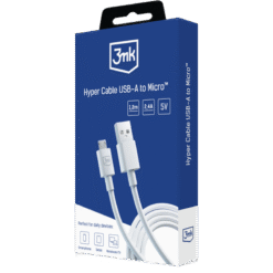 3MK HYPER CABLE USB-A PARA MICRO 1.2M (BRANCO)