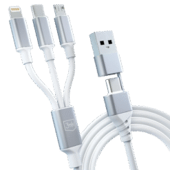 3MK HYPER CABLE 3 IN 1 AC TO C MICRO LIGHTNING 1.5MBRANCO IG3
