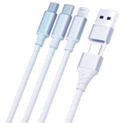 3MK HYPER CABLE 3 IN 1 AC TO C MICRO LIGHTNING 1.5MBRANCO IG1