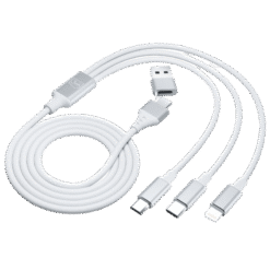 3MK HYPER CABLE 3 IN 1 AC TO C MICRO LIGHTNING 1.5MBRANCO IG2