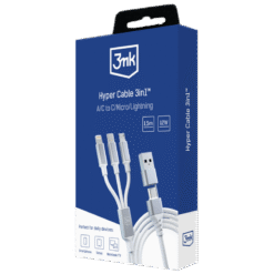 3MK HYPER CABLE 3 EM 1 A/C PARA C/MICRO/LIGHTING 1.5M (BRANCO)