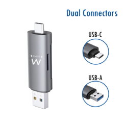 EWENT LEITOR DE CARTOES COMPACTO USB 3.2 E USB C 2