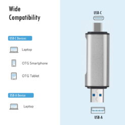 EWENT LEITOR DE CARTOES COMPACTO USB 3.2 E USB C 5