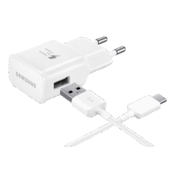SAMSUNG TRAVEL ADAPTER FAST CHARGER 15W USB TO USB C BRANCO IG1