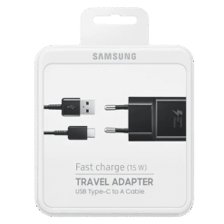 SAMSUNG TRAVEL ADAPTER FAST CHARGER 15W USB TO USB-C (PRETO)