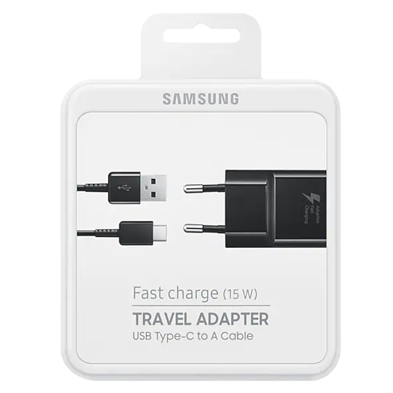 SAMSUNG TRAVEL ADAPTER FAST CHARGER 15W USB TO USB-C (PRETO)