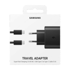SAMSUNG TRAVEL ADAPTER SUPER FAST CHARGER ADAPTER TYPE-C 45W 5A (PRETO)