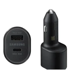 SAMSUNG CAR CHARGER SUPER FAST CHARGING DUAL PORT 45W 15W 3