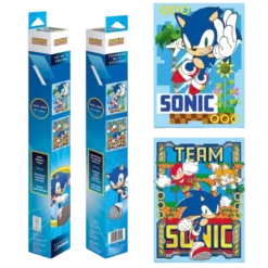 POSTERS EM CAIXA DO SONIC HEDGEHOG (SONIC E EQUIPA)