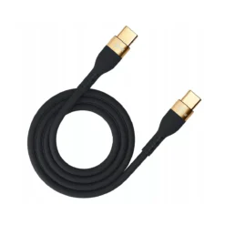 3MK HYPER SILICONE CABLE TYPE-C PARA TYPE-C 100W 5A 2MTS (PRETO/DOURADO)
