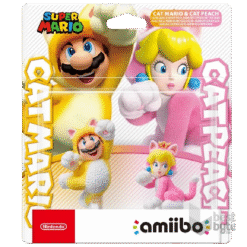 FIGURA AMIIBO SUPER MARIO COLLECTION PEACH GATA E MARIO GATO