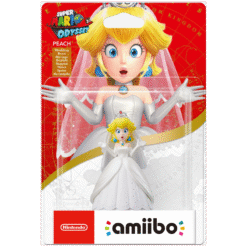 FIGURA AMIIBO SUPER MARIO COLLECTION PEACH VESTIDO BRANCO CAIXA