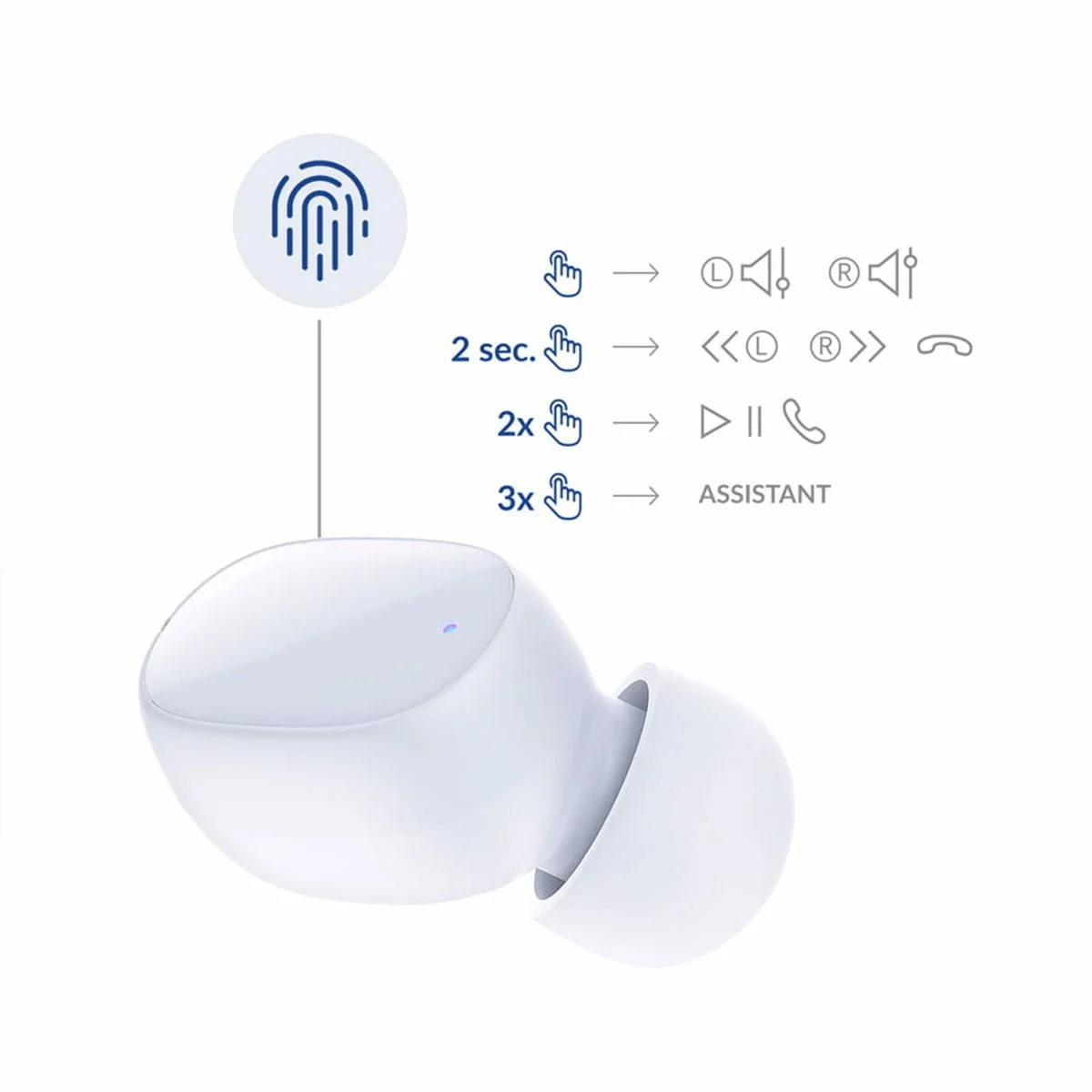 3MK AURICULARES BLUETOOTH FLOWBUDS (BRANCOS) - Image 7