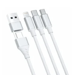 3MK CABO HYPER 3 EM 1 A C PARA USB C MICRO LIGHTNING 1.5 MTS BRANCO 3