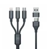 3MK CABO HYPER 3 EM 1 A C PARA USB C MICRO LIGHTNING 1.5 MTS PRETO
