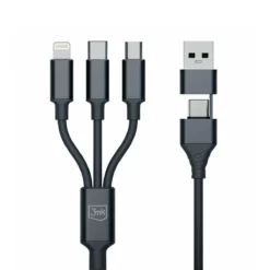 3MK CABO HYPER 3 EM 1 A/C PARA USB-C / MICRO LIGHTNING 1.5 MTS (PRETO)