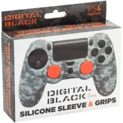 FR TEC DIGITAL BLACK CAPA DE SILICONE E GRIPS PARA DUALSHOCK 4 2 1