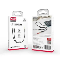 XO CABO DE AUDIO 2 IN 1 JACK 3.5MM %E2%80%93 JACK 3.5MM MICROFONE NB R197 5 1