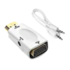 ADAPTADOR HDMI MACHO PARA VGA FEMEA CABO 3.5MM AV AUDIO BRANCO 1 1