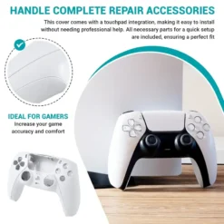 CARCACA COM BUTOES DE COMANDO DUALSENSE PS5 BDM 010 BRANCA 1