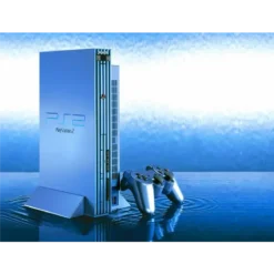 CONSOLA PLAYSTATION 2 FAT AZUL AGUA 3