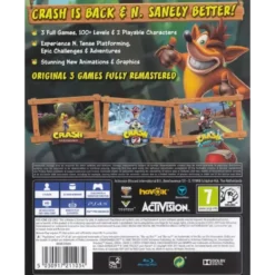 CRASH BANDICOOT NSANE TRILOGY PS4 SEMI NOVO BACK