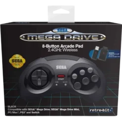 RETRO BIT COMANDO SEGA MEGA DRIVE BLUETOOTH 2.4GHZ 8 BOTTOM BOX