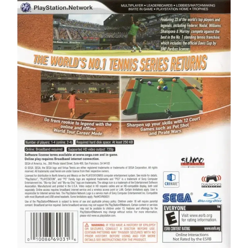 VIRTUA TENNIS 2009 PS3 (SEMI-NOVO) - Image 3