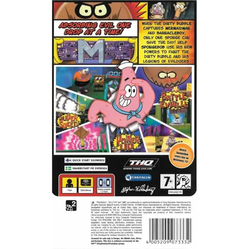 SPONGEBOB SQUAREPANTS: THE YELLOW AVENGER (ESSENTIALS) PSP (SEMI-NOVO) - Image 5