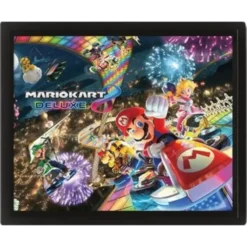 QUADRO LENTICULAR SUPER MARIO KART 8 (25CMX20CM)