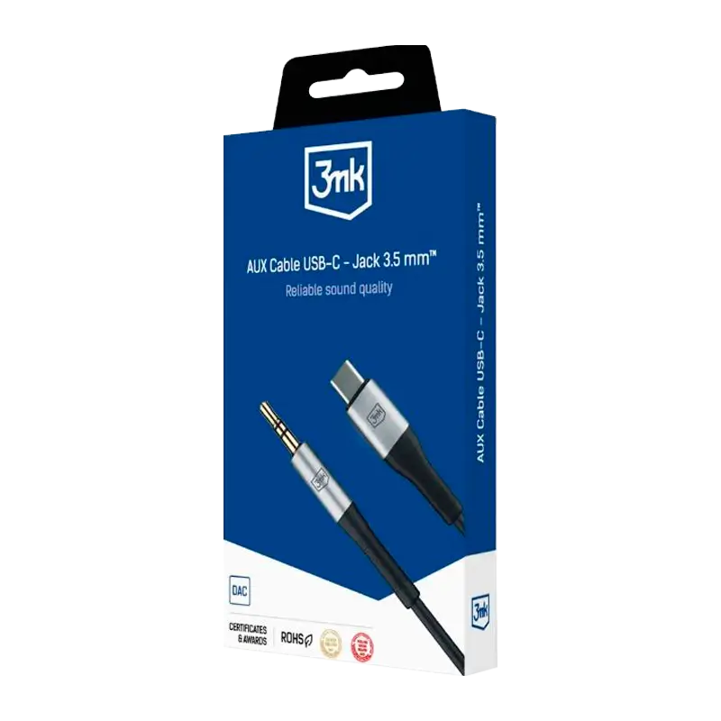 3MK CABO AUX USB-C PARA JACK 3.5MM