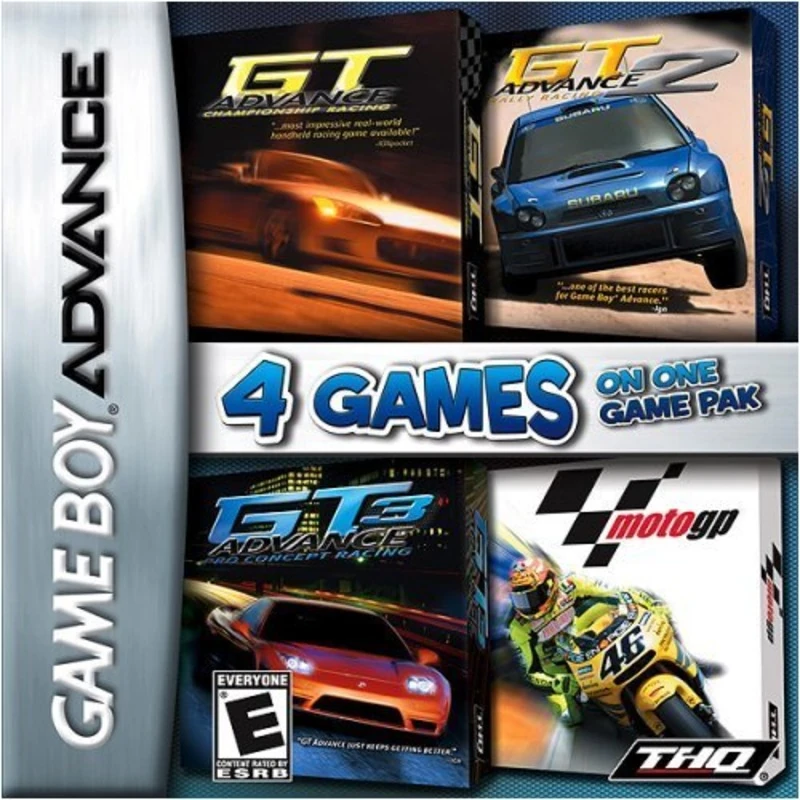 4 GAMES ON ONE GAME PAK GT ADVANCE + GT ADVANCE 2 + GT ADVANCE 3 + MOTOGP