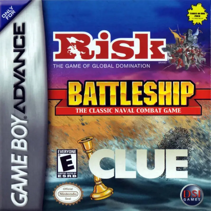 3 GAMES PACK RISK + BATTLESHIP + CLUE