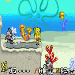 2 GAMES IN 1 SPONGEBOB SQUAREPANTS BATTLE FOR BIKINI BOTTOM JIMMY NEUTRON BOY GENIUS GBA IG1